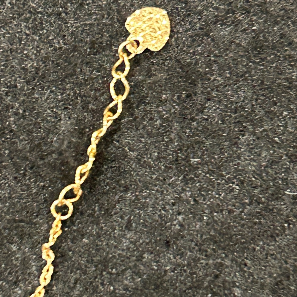 14K Delicate Cross Bracelet/ Anklet w/ Diamond Accent - Picture 4 of 4